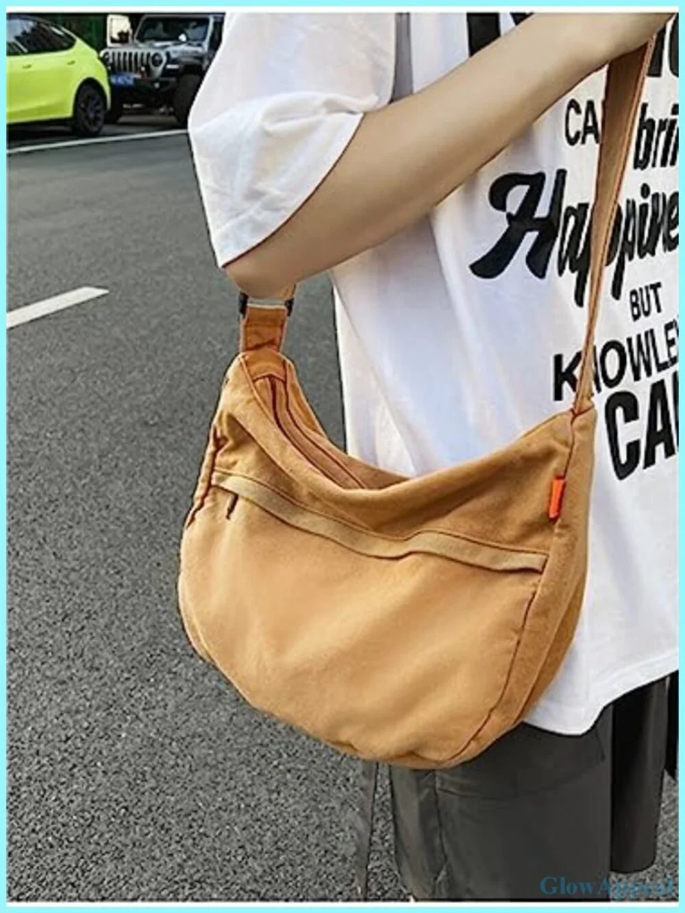 Large Canvas Hobo Shoulder Bag Crossbody Satchel Messenger Tote for Travel